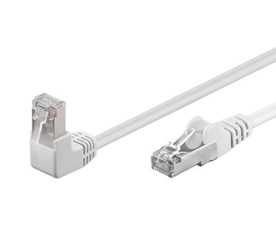 Cat5e-liitäntäkaapeli kulma/suora suojattu F/UTP valkoinen 0,5m