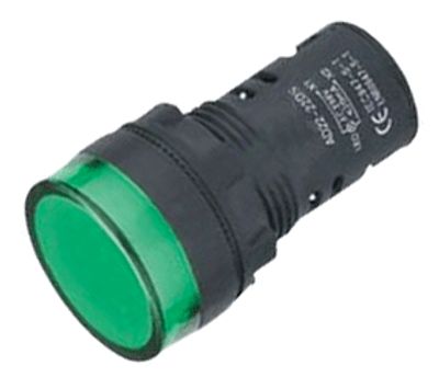 LED-merkkilamppu 22mm 110Vdc vihreä