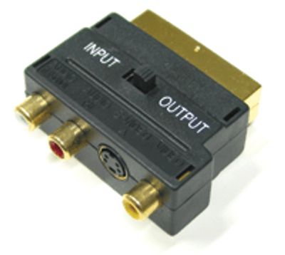 SCART-adapteri kytkimellä, kullattu