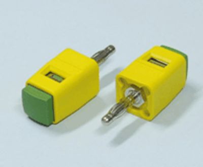Johdinpikaliitäntä 4mm banaanihylsyyn 16A keltavihreä *