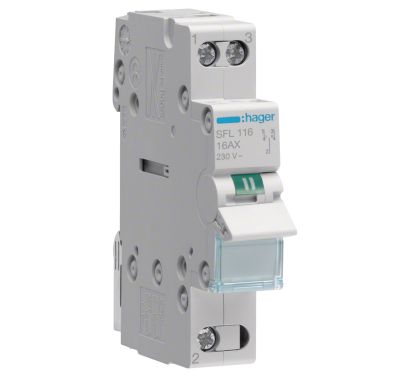 Vipukytkin DIN-kiskoon 1xON-ON 16A 230Vac