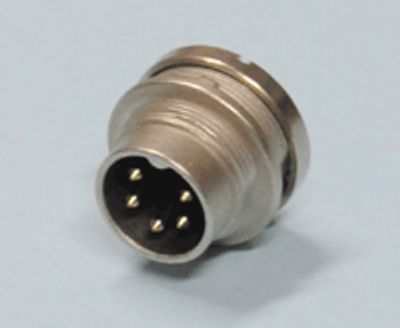 DIN-runkoliitin kierrelukituksella 5-nap. 60° uros