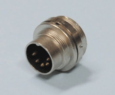 DIN-runkoliitin kierrelukituksella 5-nap. 45° uros