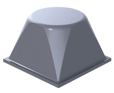 Kumitassu tarrakiinnityksellä 20,6x20,6x13,2mm harmaa