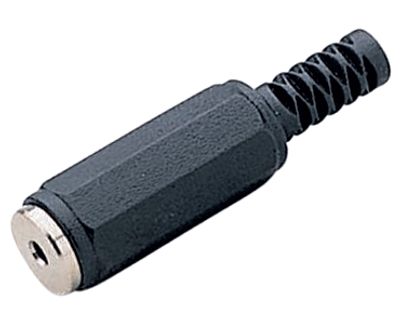 Jatkojakki 2,5mm stereo muovi musta (205-01345)
