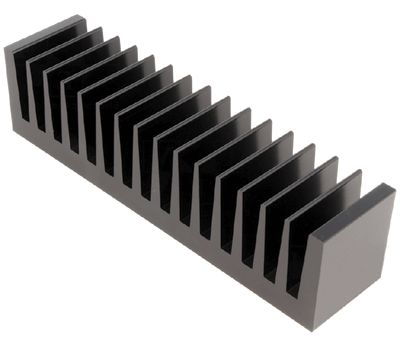 Jäähdytyslevy 1,7°K/W 37,5x160x40mm musta (SK85-37,5SA)