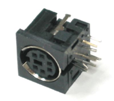 Mini-DIN-runkoliitin piirilevylle, 6-nap. naaras