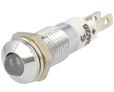 LED-merkkilamppu 8mm 24-28Vdc valkoinen