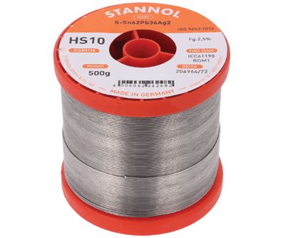 Juotostina Sn62/Pb36/Ag2 0,7mm 500g (VAIN AMMATTIKÄYTTÖÖN) *