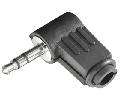 Stereoplugi 3,5mm muovi/kulma musta