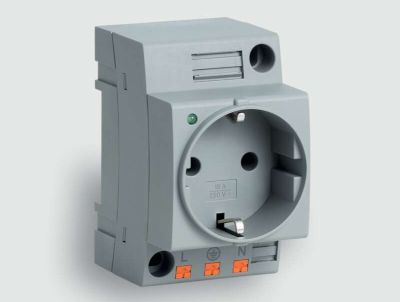 Schuko-pistorasia DIN-kiskoon 1-osainen LED-merkkivalo