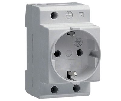 Schuko-pistorasia DIN-kiskoon harmaa
