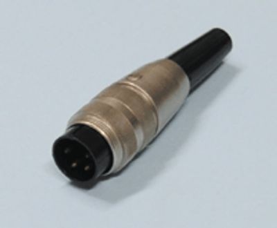 DIN-pistoke kierrelukituksella 4-nap. uros