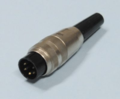 DIN-pistoke kierrelukituksella 5-nap. 60° uros