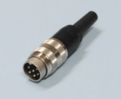 DIN-pistoke kierrelukituksella 6-nap. uros