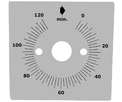 Asteikkolevy mekaaniselle ajastimelle TIMER-2H (0-2h)