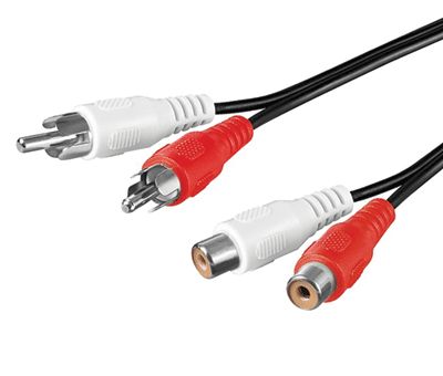 RCA-audiojatkojohto musta 10m