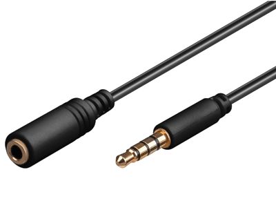 Jatkojohto 3,5mm 4-nap. musta 3m