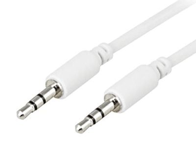 Audioliitäntäkaapeli 2x2,5mm stereoplugi valkoinen 0,2m