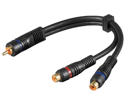 RCA-audiohaaroitusjohto kullattu musta 0,2m