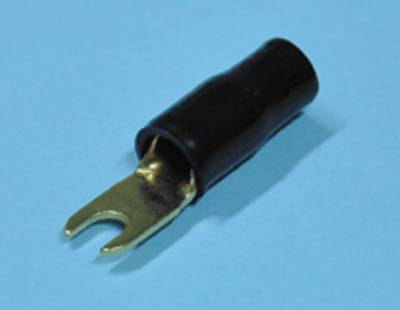 Kullattu haarukkaliitin 4,2mm musta AWG8 (10mm²) Kullattu haarukkaliitin 4,2mm musta AWG8 (10mm²)