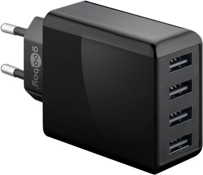 USB-teholähde 5Vdc 6A 30W 4xUSB-A