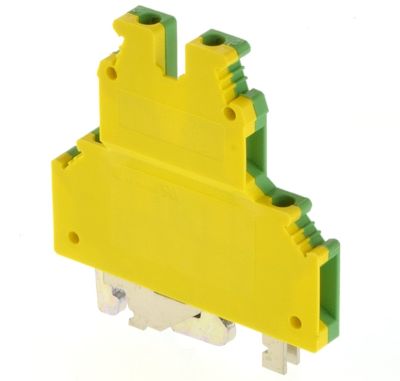 Maadoitusriviliitin DIN-kiskoon 2x4,0mm² keltavihreä