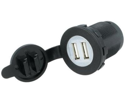 DC/USB-jännitemuunnin paneeliasennus 12-24Vdc/2x5Vdc 2,4A (A13-194B2-BB3)