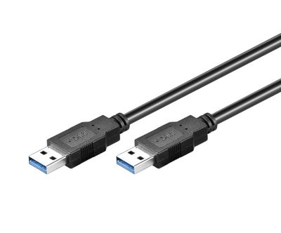 USB 3.0 liitäntäkaapeli A/A 1,8m musta