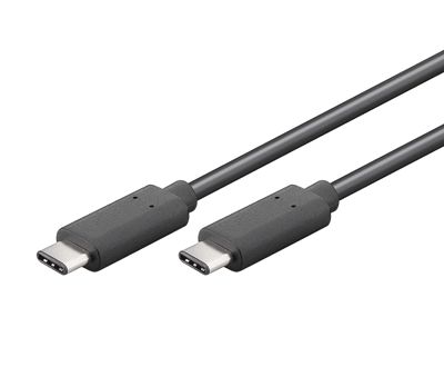 USB-C (USB 3.1) liitäntäkaapeli USB-C/USB-C musta 1m