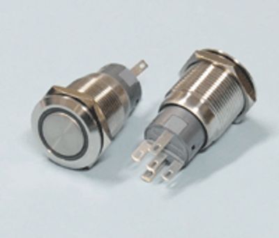 Painokytkin LED-merkkivalolla 1xON-ON 0,5A 220Vac IP67 sininen/12Vdc