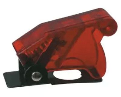 Vipukytkimen käyttösuoja 12mm punainen/läpikuultava