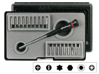 19-osainen konekärkisarja ruuvivääntimellä