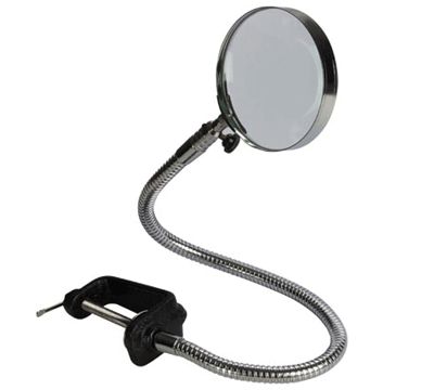 Suurennuslasi joutsenkaulalla ja pöytäkiinnityksellä 3x/90mm