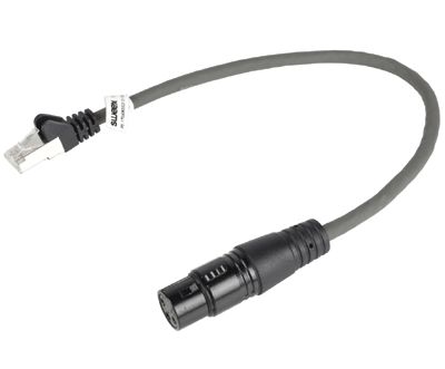 DMX-liitäntäkaapeli XLR-naaras 3-nap. / RJ45 harmaa 0,3m
