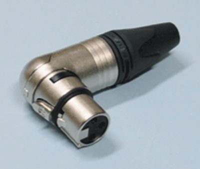 XLR-pistoke kulma 3-nap. naaras harmaa