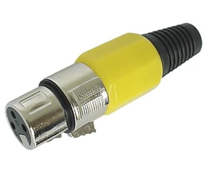 XLR-pistoke 3-nap. naaras kirkas/keltainen XLR-pistoke 3-nap. naaras kirkas/keltainen