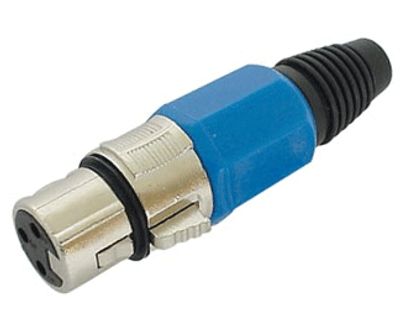 XLR-pistoke 3-nap. naaras kirkas/sininen *