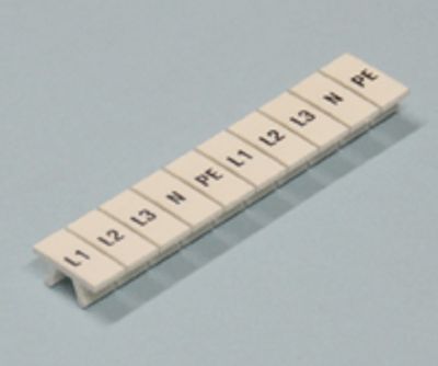 Merkintäliuska 5,2mm riviliittimille L1, L2, L3, N, PE 2kpl